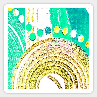 Concentric Colors Yellow & Green Sticker
